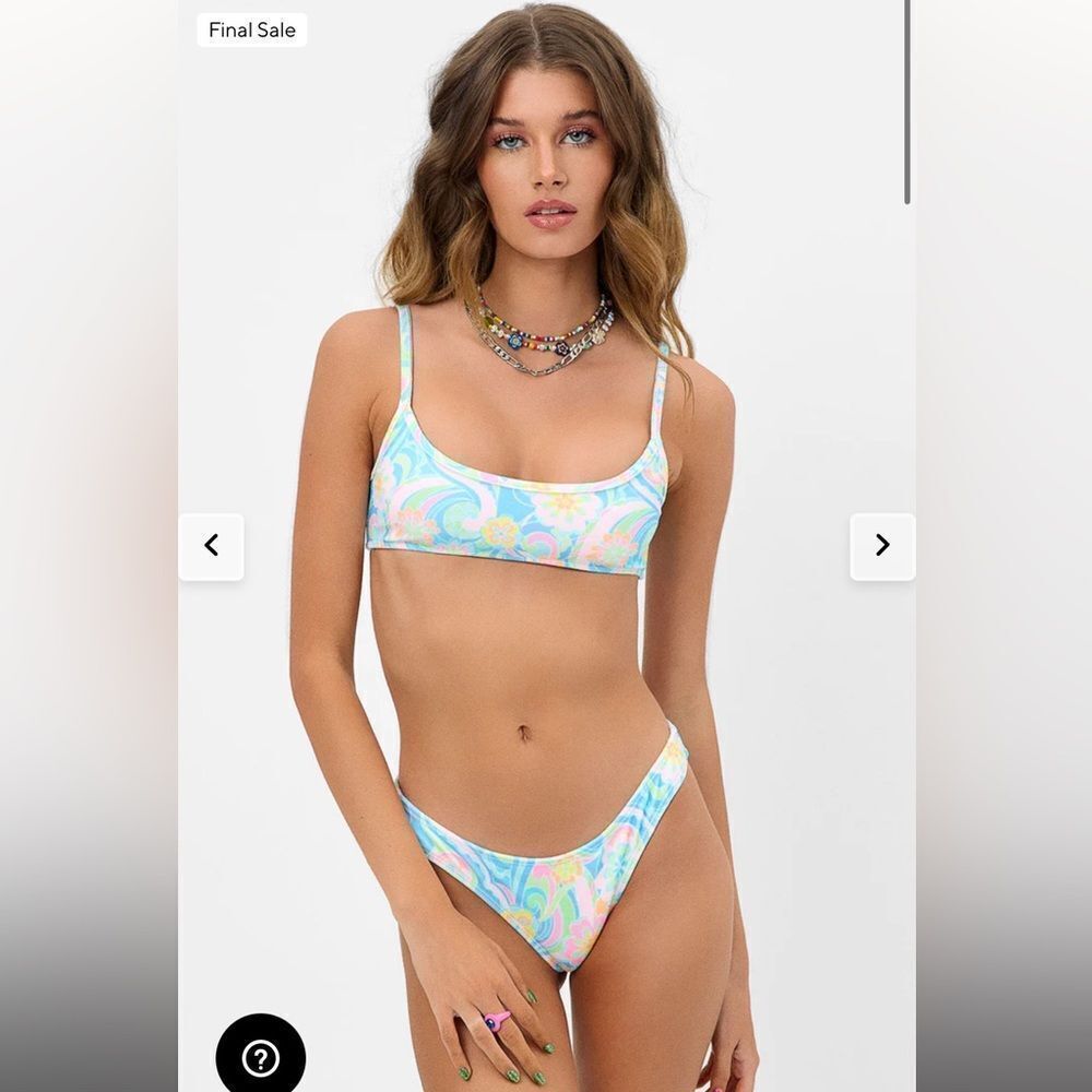 Frankie’s Bikinis Dallas Terry Bralette Bikini Top in Sunshower🐚🌸